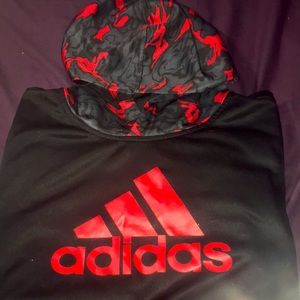 Adidas Red And Black Boys Hoodie